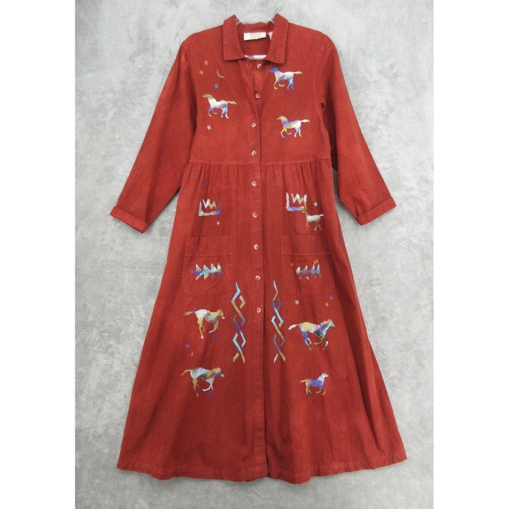 Alchemy Artwear Dress Womens 6 Maxi Equestrian Hand Painted Horse Southwestern
